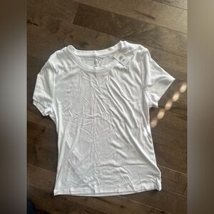 NWT GAP White Short Sleeve ribbed T-Shirt - size large tall